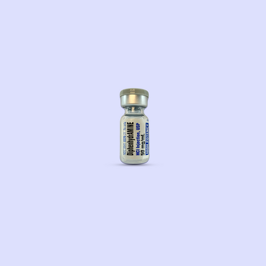 Diphenhydramine Injectable
Antihistamine. Used to treat allergic reactions.